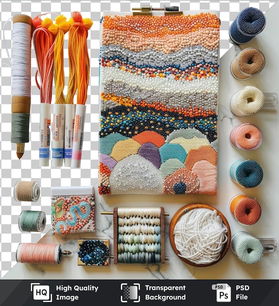 zbiór nici i wzorów haftu